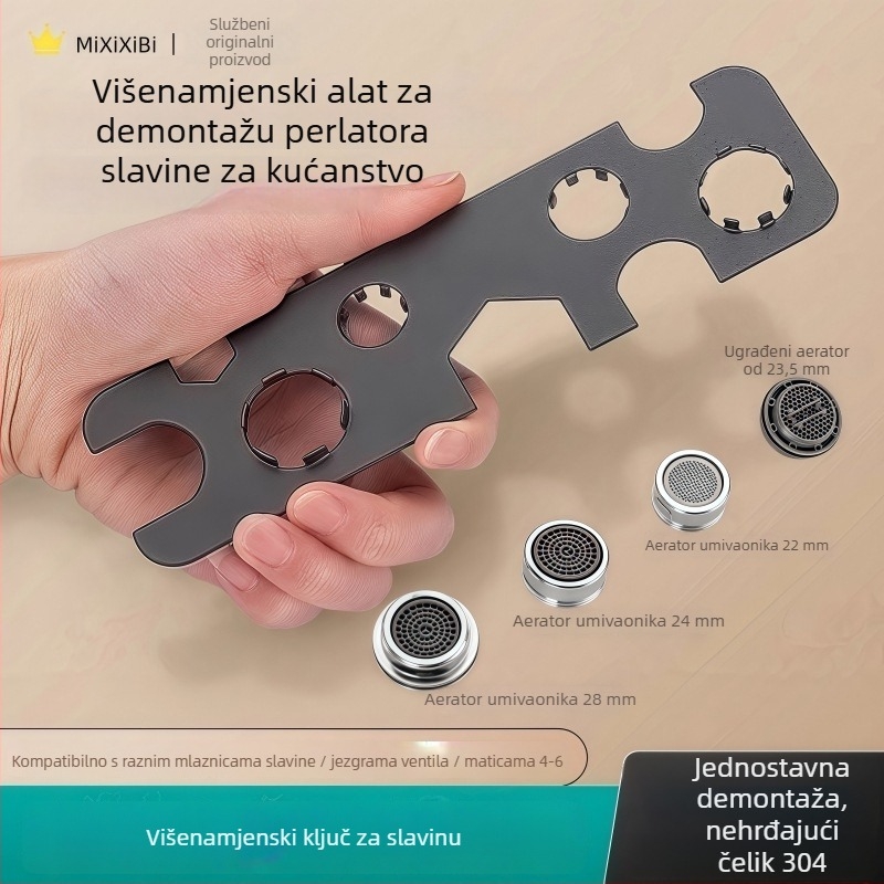 Višenamjenski ključ za slavinu s uklanjanjem aeratora i filtra za kuhinju i kupaonicu