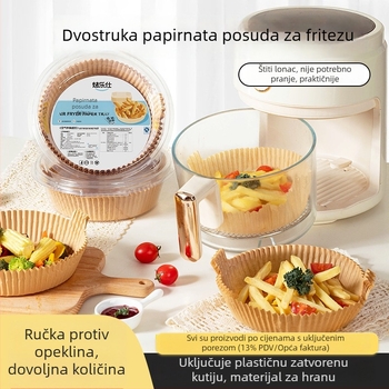 Papir za pečenje za air fryer, hrana klase, otporan na ulje, neprijanjajući, visokotemperaturni papir za pečenje