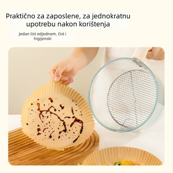 Papir za pečenje za air fryer, hrana klase, otporan na ulje, neprijanjajući, visokotemperaturni papir za pečenje