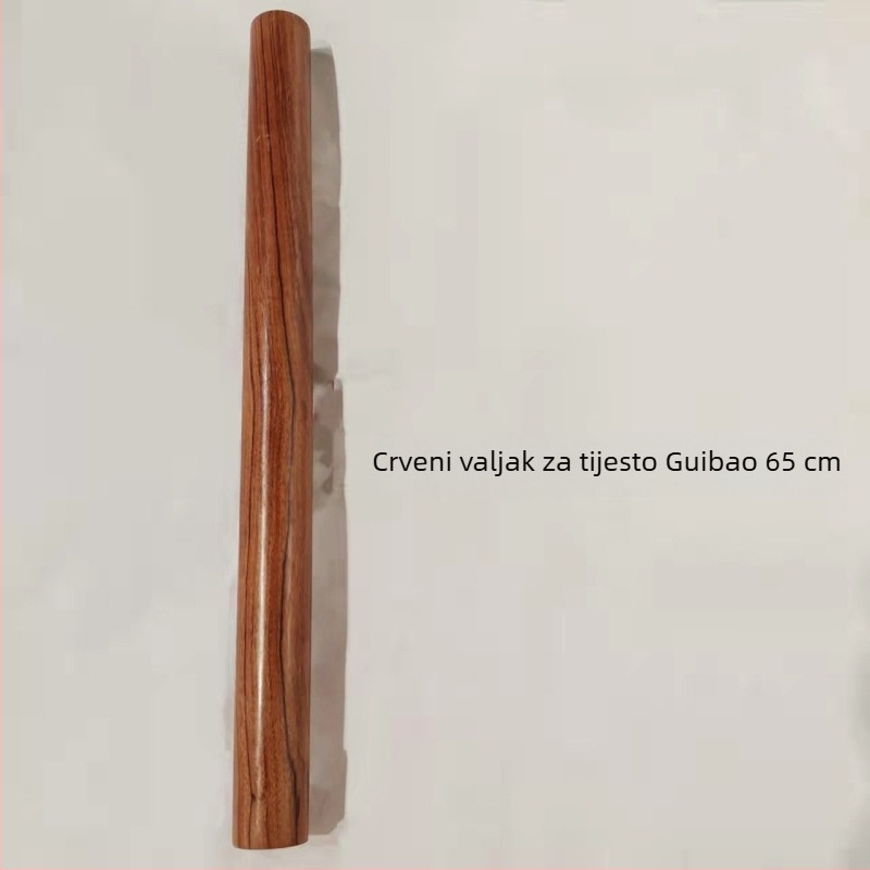 Drveni valjak za tijesto s dvije ravne krajnice, Red Guibao, za kućnu uporabu