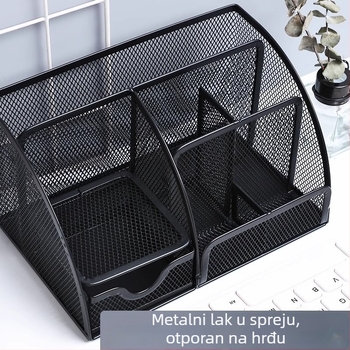 Deli 9200 Višenamjenski držač olovaka za stolnu ploču, kovano željezo, snažan metalni dizajn
