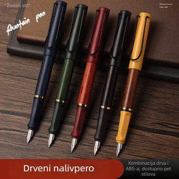 Vintage drveno pero za učenike, vježbanje kaligrafije, spremnik za mastilo, mogućnost graviranja