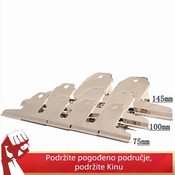 Klip od nehrđajućeg čelika 100 mm, srebrne boje, s dugom repom, metalni klip za uredske materijale i karte, mini klip