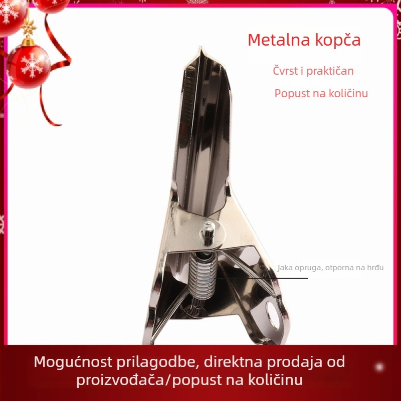 Klip od nehrđajućeg čelika 100 mm, srebrne boje, s dugom repom, metalni klip za uredske materijale i karte, mini klip