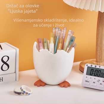 Držač olovaka u obliku ljuske jajeta, plastični, za djevojčice i učenice, kreativni organizator školskog pribora