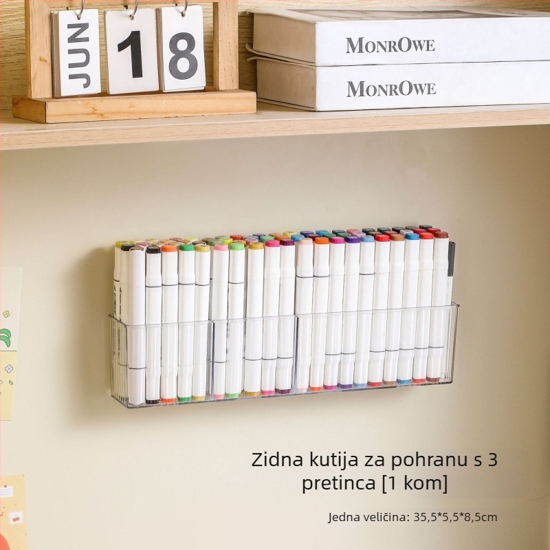 Zidni organizator za markere s velikim kapacitetom — držač za markere i četkice za akvarel