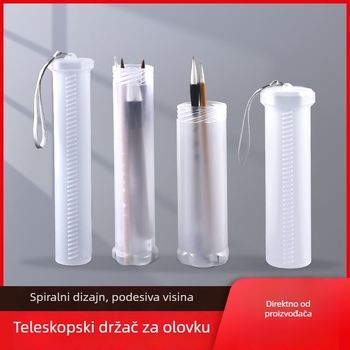 Lagani prozirni plastični izvučni držač za olovke i četkice za kaligrafiju i crtanje, spiralni spremnik za pohranu