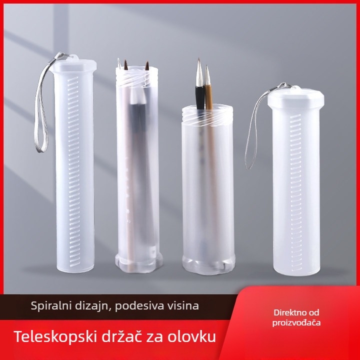 Lagani prozirni plastični izvučni držač za olovke i četkice za kaligrafiju i crtanje, spiralni spremnik za pohranu