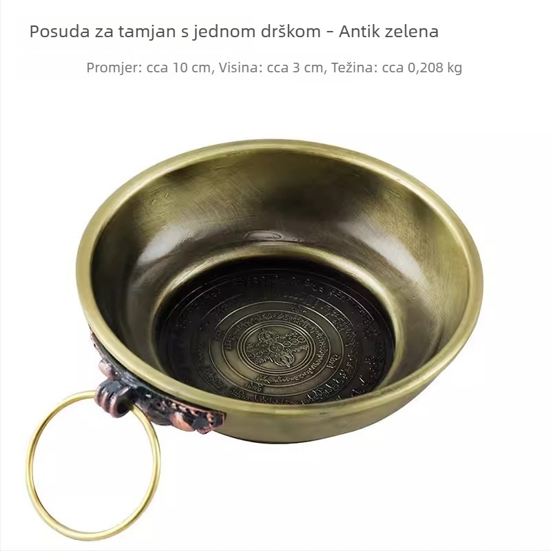 Tanjur za tamjan s križnim Vajrom i kolom mandale – ukras
