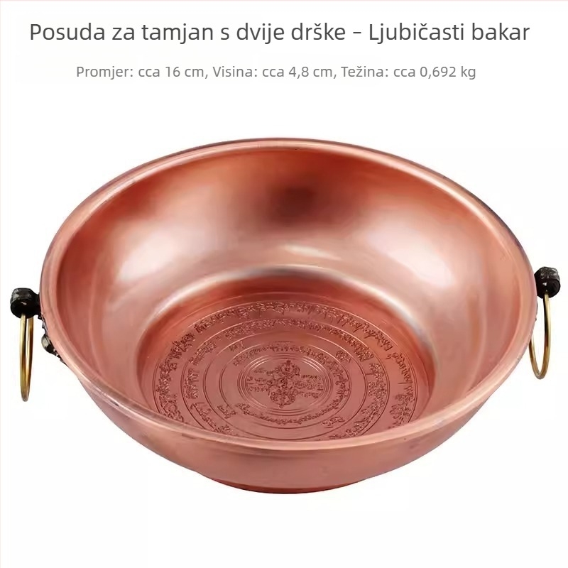 Tanjur za tamjan s križnim Vajrom i kolom mandale – ukras