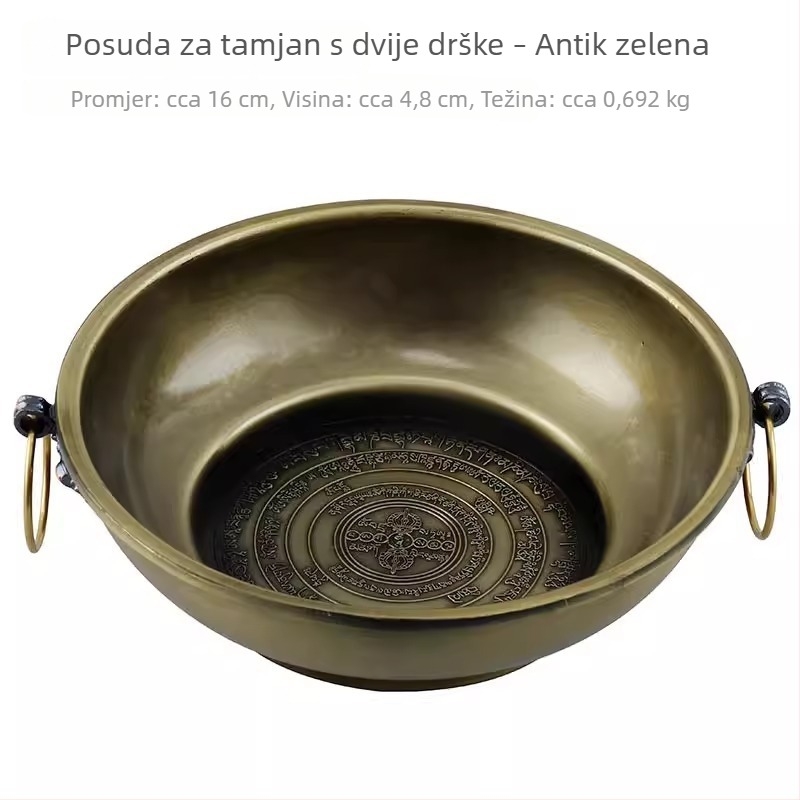 Tanjur za tamjan s križnim Vajrom i kolom mandale – ukras