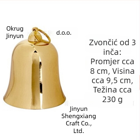 Čist bakreni pendulum ukras za budističke satove, žuto-crni premaz s bakrenim zvonom