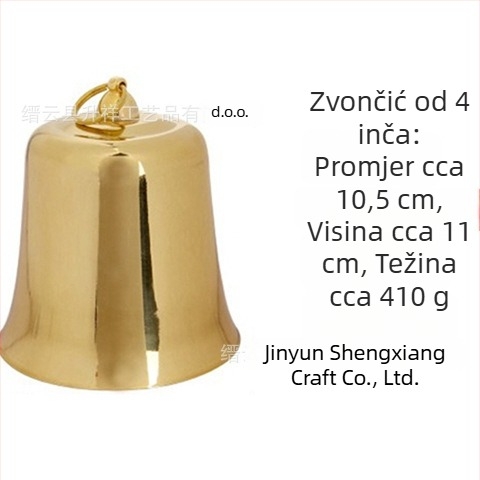 Čist bakreni pendulum ukras za budističke satove, žuto-crni premaz s bakrenim zvonom