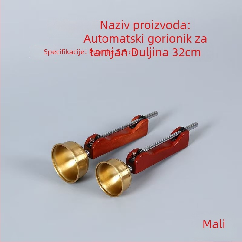 Bakreni molitveni zvon s mesinganim ravnim drškom, teleskopcki, za budističke sutre, velike i male veličine