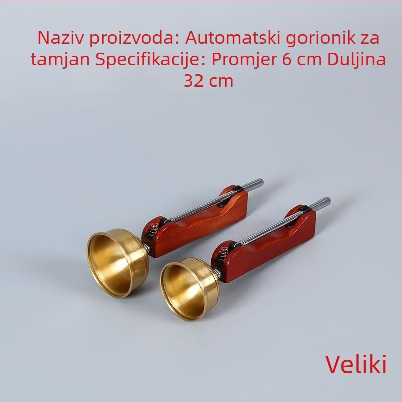 Bakreni molitveni zvon s mesinganim ravnim drškom, teleskopcki, za budističke sutre, velike i male veličine