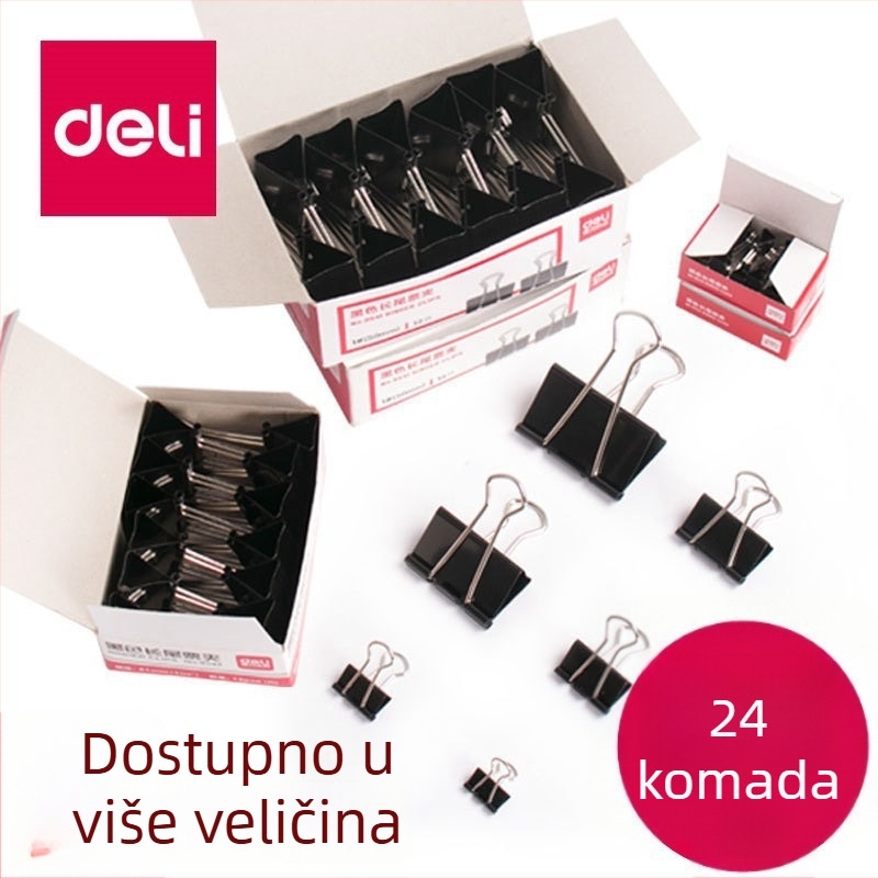Deli 9544-4 Držač za karte, 25 mm cilindričan, crna, 12 kom./kutija