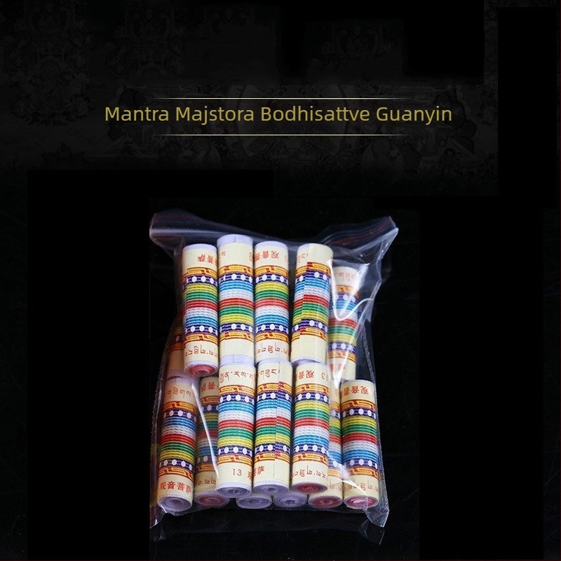 Tibetanski tantrički svitci teksta: svitci Guanyin Bodhisattva, Dharani svitci, male Budine statue – više varijanti