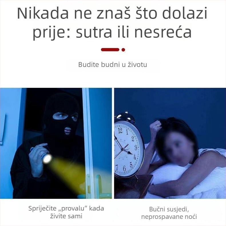 Gornji sigurnosni uređaj za vrata, protiv krađe, bez bušenja i vijaka, doraz vrata