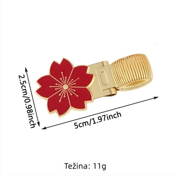 Klip za knjigu u japanskom stilu s karikaturnim cvijetom trešnje, klips od cinkovog legura, za olovku i planer, veličina 5×2.5 cm