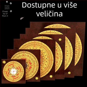 Chongdaotang feng shui kompas ploča tri u jednom, veličine 3, 5, 6, 8, 9 i 10 inča