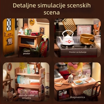 DIY Drveni držač za knjige – 3D sklopljeni dizajn kućice za seosku kavanu