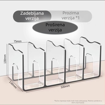 Stolni regał za knjige od prozirnog akrila, četiri odjeljka, plastična kutija za pohranu knjiga