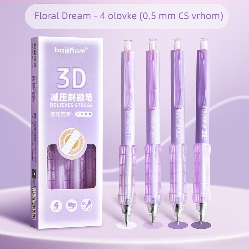 CS pero s mekanim gripom, klizni mehanizam, 0.5 mm, neutralno crno mastilo, za učenike i ispite