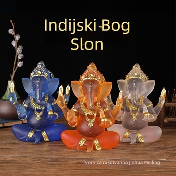 Smolna Buddha statua s božanstvom slona, inspirirana Jugoistočnom Azijom, završna obrada s tajnskom vodnom glazurom