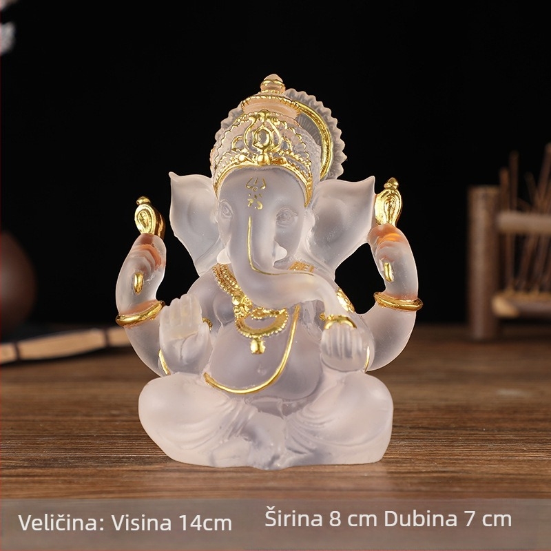 Smolna Buddha statua s božanstvom slona, inspirirana Jugoistočnom Azijom, završna obrada s tajnskom vodnom glazurom