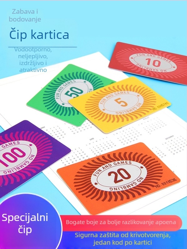 Plastične kartice tokena s zaštitom od krivotvorenja za mahjong i karte