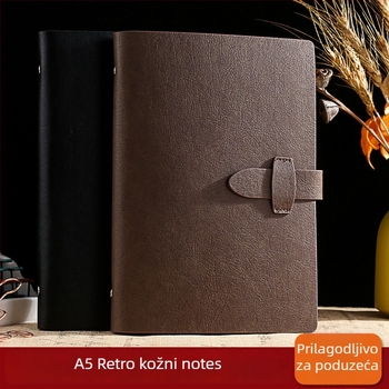 Weiyue A5 premium bilježnica s kožnim izgledom, listovi s odvojivim mogućnostima i mogućnošću tiskanja logotipa