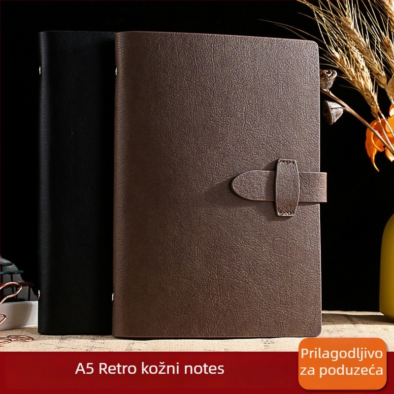 Weiyue A5 premium bilježnica s kožnim izgledom, listovi s odvojivim mogućnostima i mogućnošću tiskanja logotipa