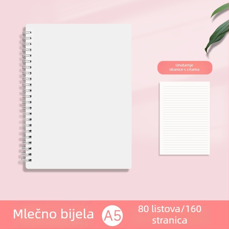 B5 Morandi bilježnica za učenike, stilizirana debela spiralna bilježnica za bilješke i izvode s nastave