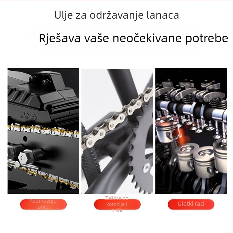 Posebno mazivo za lanac lančanog pila i vrtne opreme; otporno mazivo za lance motocikla i bicikla