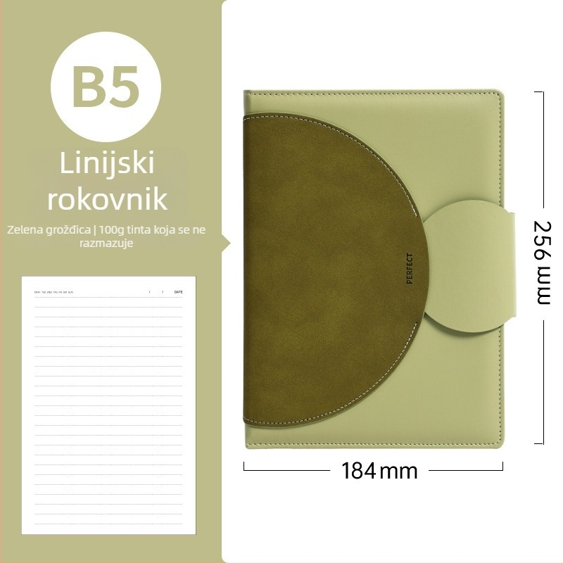 Set bilježnica B5 u kutiji s poklonom, poslovna bilježnica od umjetne kože s mekom površinom, prilagodljiv logotip, format A6, vezanje ljepilom uz šav