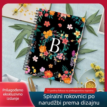 Prilagođena spiralna bilježnica s engleskim planerom, upravljanjem vremenom, bilješkama i dnevnikom