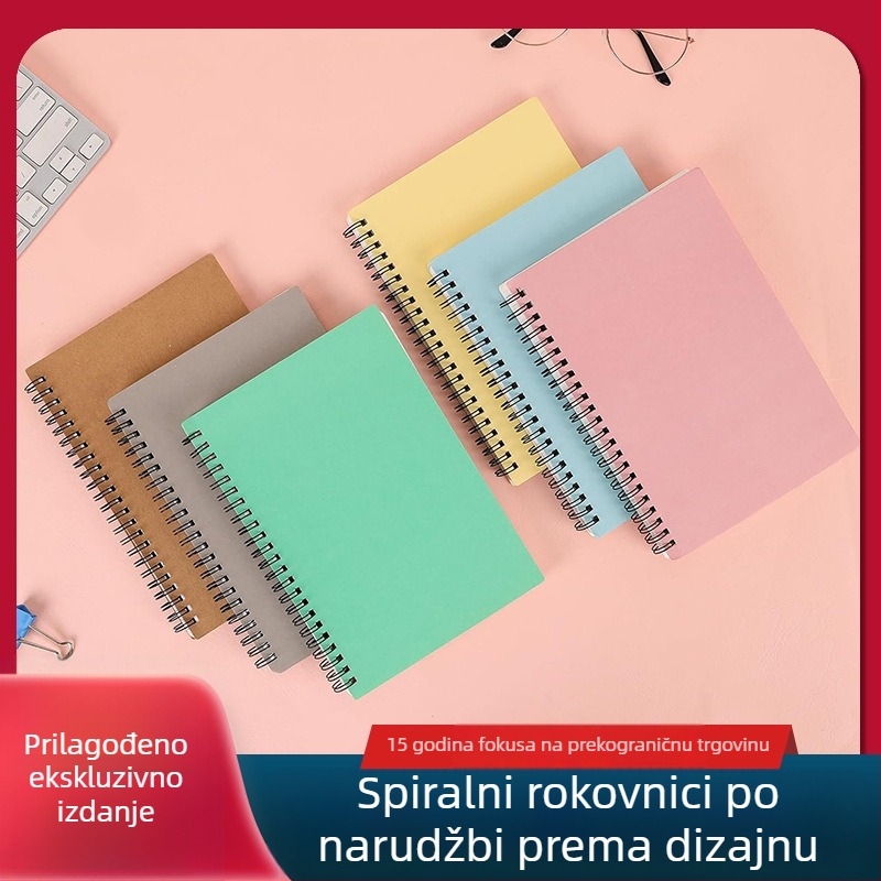 Prilagođena spiralna bilježnica s engleskim planerom, upravljanjem vremenom, bilješkama i dnevnikom