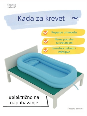 Naduvljivo pomagalo za kupanje u kadi, debeľa kada za starije osobe, dugotrajna upotreba u krevetu