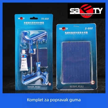 Siford set alata za popravak guma s gumenim trakom, za bezdušne gume, za motocikle i električna vozila, visokokvalitetni vulkanizirani gumeni trak, brza popravka guma