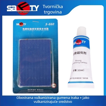 Siford set alata za popravak guma s gumenim trakom, za bezdušne gume, za motocikle i električna vozila, visokokvalitetni vulkanizirani gumeni trak, brza popravka guma