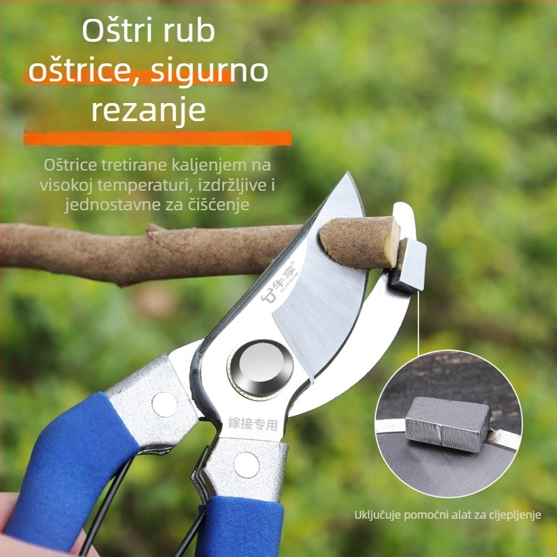 Višenamjenski kućni alat za cijepljenje, kompaktni vrtni alat visoke tvrdoće s podešavanjem, škare za rezanje i cijepljenje voćaka