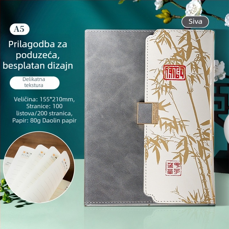 A5 bilježnica u stilu Nacionalnog trenda, dizajn Zabranjenog grada, za poslovnu upotrebu, debeli korice, logo, prilagodljivo