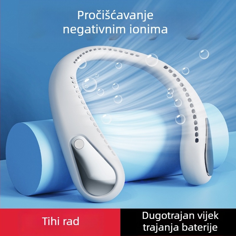 Novi mini bez lopatica ventilator za vrat, tih, prijenosni USB rashladni uređaj za vanjsku upotrebu