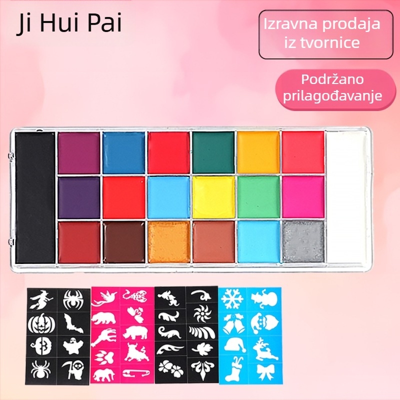 Nova set od 20 boja pigmenata za tjelesno slikanje za Halloween i Božić, dugotrajni kremasti makeup