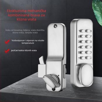 Vodootporna mehanička brava za klizna vrata – kuhinja i balkon, aluminijska legura i drvena vrata, za unutarnju i vanjsku primjenu