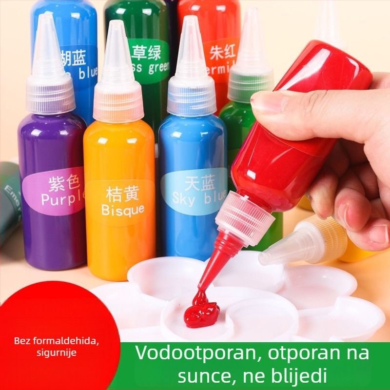 Set akrilnih i gouache boja za djecu – vodootporan, za crtanje prstima, crtanje na kamenčićima i grafite