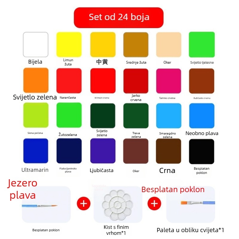Set akrilnih i gouache boja za djecu – vodootporan, za crtanje prstima, crtanje na kamenčićima i grafite
