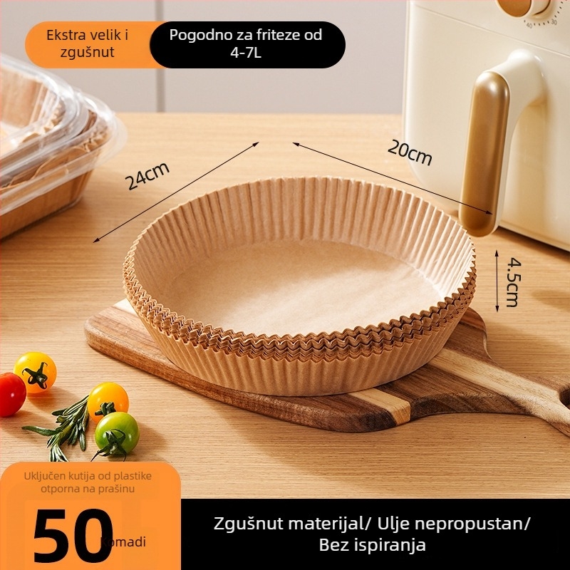 Papir za ulje za air fryer, deblji, anti-prijanjiv, otporan na masnoću i vodu, bez pranja, zaštita posude za kuhanje kod kuće