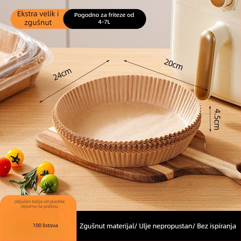 Papir za ulje za air fryer, deblji, anti-prijanjiv, otporan na masnoću i vodu, bez pranja, zaštita posude za kuhanje kod kuće