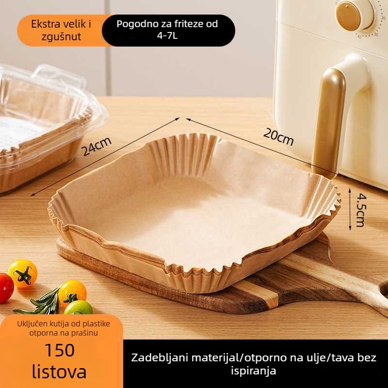 Papir za ulje za air fryer, deblji, anti-prijanjiv, otporan na masnoću i vodu, bez pranja, zaštita posude za kuhanje kod kuće